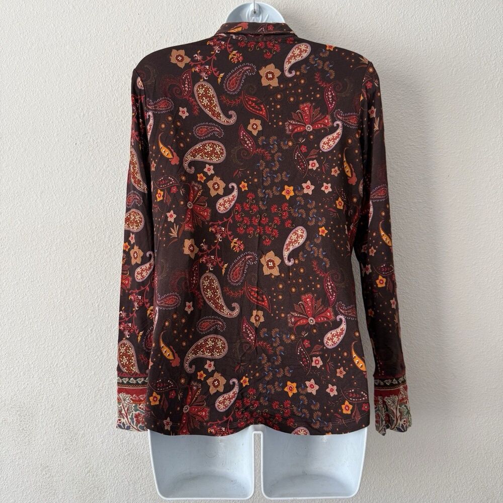 Johnny Was Rayon Janie Favorite Button Front Shirt Blouse Boho Paisley Floral XS - Picture 4 of 9